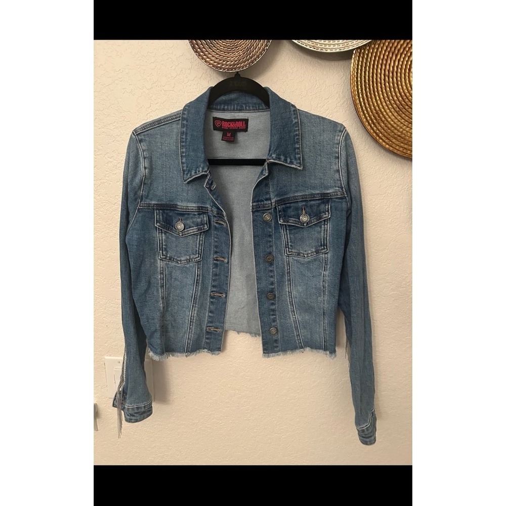 Rock & Roll Denim Jacket size M with unique fringe